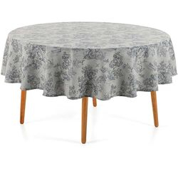 Toalha de Mesa Redonda Sempre Limpa Grazia 178cm Cinza/90158