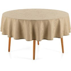Toalha de Mesa Redonda Sempre Limpa Roman 178cm Bege/10206