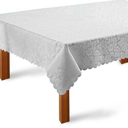 Toalha de Mesa Retangular 132x178cm Outono Branca