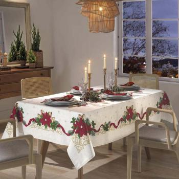 imagem de Toalha de Mesa Retangular 160x250cm Athenas Natal 105 - Dohler