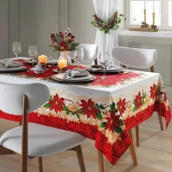 imagem de Toalha de Mesa Retangular 160x250cm Athenas Natal 110 - Dohler