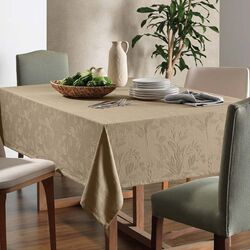Toalha de Mesa Retangular 160x270cm Antimancha Katherine Taupe