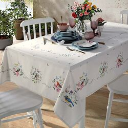 Toalha de Mesa Retangular 160x270cm Clean Renova Jardim D Estampada Clara