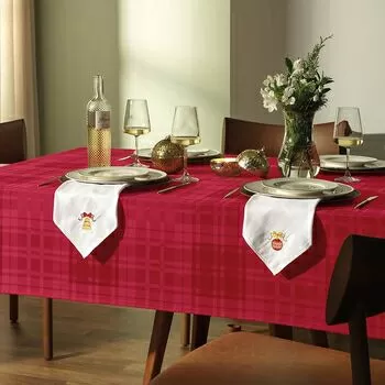 imagem de Toalha de Mesa Retangular 180x220cm Natal Tartan - Karsten