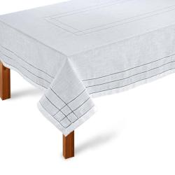 Toalha de Mesa Retangular 180x270cm Ponto Ajour 331 Branca