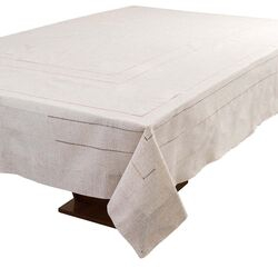 Toalha de Mesa Retangular 180x275cm Ponto Ajour 1301 Bege