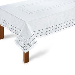 Toalha de Mesa Retangular 180x350cm Ponto Ajour 331 Branca