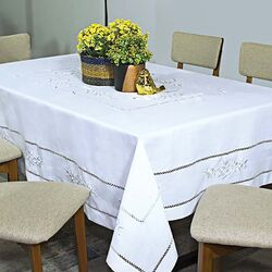 Toalha de Mesa Retangular Cristal 170x220cm Branca