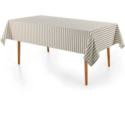 Toalha de Mesa Retangular Sempre Limpa Zaira 160x270cm Branca/Taupe
