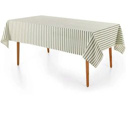 Toalha de Mesa Retangular Sempre Limpa Zaira 160x270cm Branca/Verde